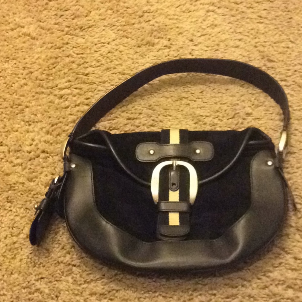 Bally velvet leather shoulder bag